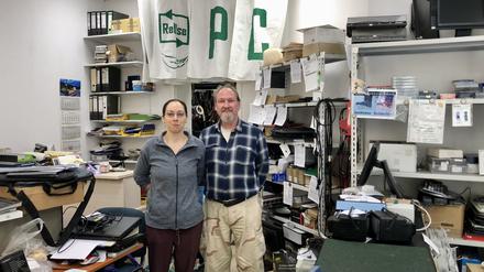 Katja Sirotkin und Christof Stöhr führen den ReUse-Laden in Oberschöneweide 