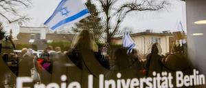 Pro-israelische Demonstration an der Freien Universität Berlin. (Archivbild) 