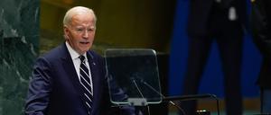 US-Präsident Joe Biden spricht auf der 79. Sitzung der Generalversammlung der Vereinten Nationen im UN-Hauptquartier.