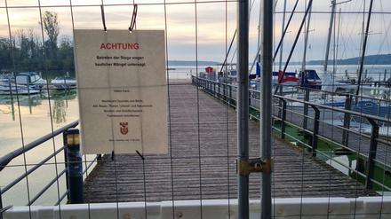 Die Hafenpromenade in Kladow ist gesperrt.