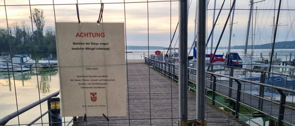 Die Hafenpromenade in Kladow ist gesperrt.