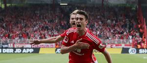 Gerettet. Janik Haberer (vorn) jubelt nach seinem Tor zum 2:1 für den 1. FC Union gegen den SC Freiburg. 