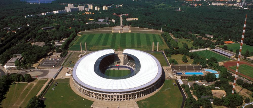 Auf dem Gelände des ehemaligen Reiterstadions (am oberen linken Bildrand) könnte Hertha BSC ein eigenes Stadion bauen.