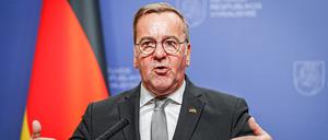 Boris Pistorius (SPD), Bundesminister der Verteidigung, nach seiner Rede im litauischen Parlament