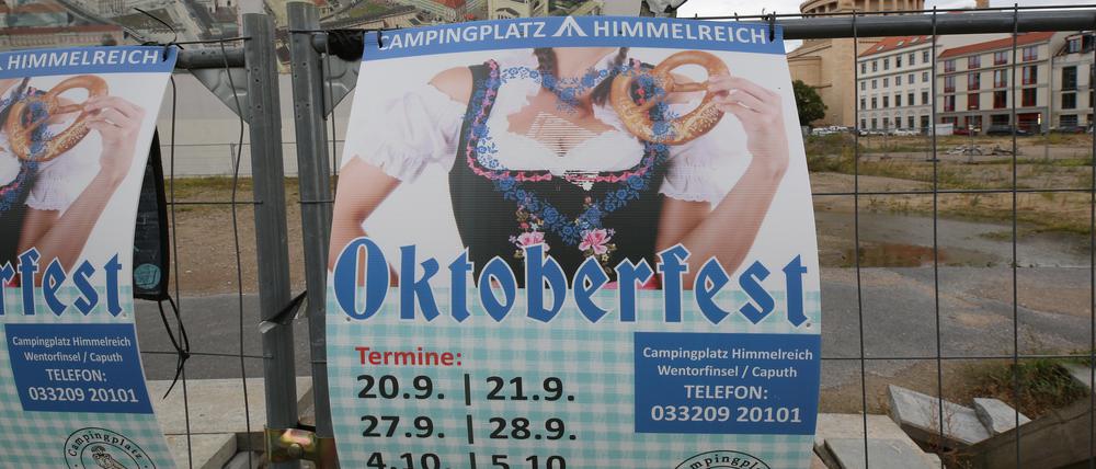 Die Oktoberfest-Plakate hängen derzeit an vielen Orten in Potsdam.