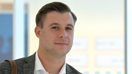 Neu im Landtag für die AfD: Jean-Pascal Hohm auf dem Weg zur konstituierenden der Fraktion.