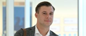 Neu im Landtag für die AfD: Jean-Pascal Hohm auf dem Weg zur konstituierenden der Fraktion.