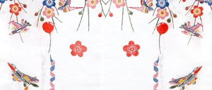 „Billowing“ (2014) zeigt den Himmel Okinawas auf einem traditionellen Leinen-Kimono.