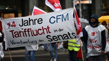Schon 2020 demonstrierten CFM-Beschäftigte für bessere Bezahlung. (Archivbild)
