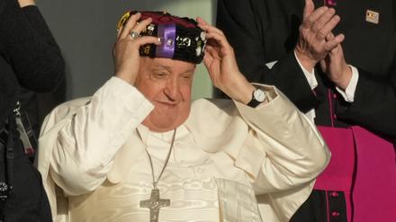 Papst Franziskus bei seinem Besuch an der Katholischen Universität Louvain.