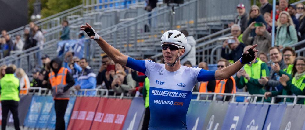 Wieder mal vorn. Der Niederländer Bart Swings.