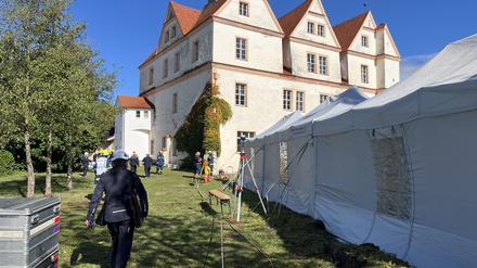 Schloss Demerthin (1604) in Brandenburg: Es war die Kulisse für die Übung der Kulturgut-Retter.