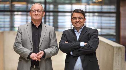 Erhard Scherfer und Thorsten Faas vom Podcast „unter drei“