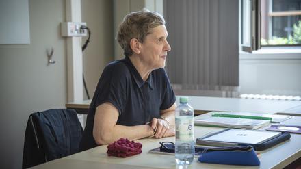 Felicitas Hoppe bei der Schreibwerkstatt an der Freien Universität Berlin.