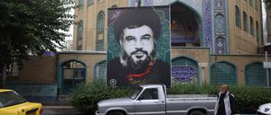Der von Israel getötet Hisbollah-Chef Hassan Nasrallah auf einem Plakat