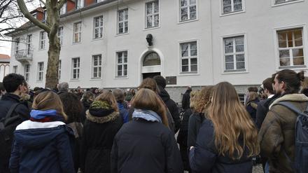Gedenken vor der Ihnestraße 22 am 27. Januar.