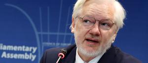 Wikileaks-Gründer Julian Assange vor der Parlamentarischen Versammlung des Europarats.