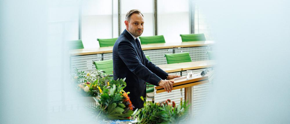 Alexander Dierks, neuer Landtagspräsident in Sachsen, im Parlament in Dresden