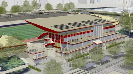 Der Umbau-Plan für das Jahn-Stadion des Teams „Spreeplan Projekt“.