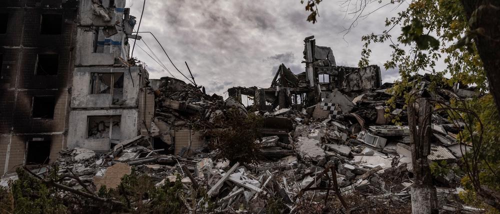 Wuhledar im Oktober 2023: Schon damals war die Stadt durch den anhaltenden russischen Beschuss völlig zerstört.