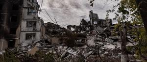 Wuhledar im Oktober 2023: Schon damals war die Stadt durch den anhaltenden russischen Beschuss völlig zerstört.