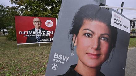 Landtagswahl in Brandenburg 2024: Dietmar Woidke, SPD, und Sahra Wagenknecht, BSW.