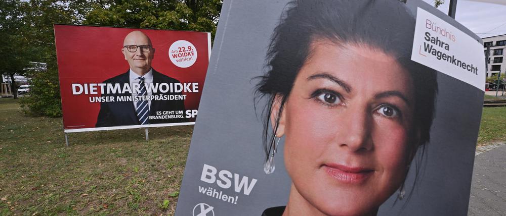 Landtagswahl in Brandenburg 2024: Dietmar Woidke, SPD, und Sahra Wagenknecht, BSW.