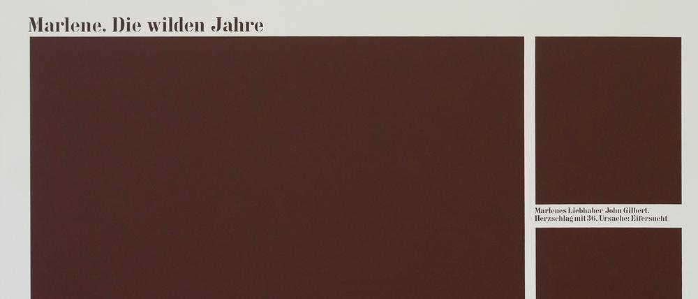 „Marlene. Die wilden Jahre“, lautet der Bildtitel von Endre Tót. Der Betrachter darf sie sich ausmalen (1993).
