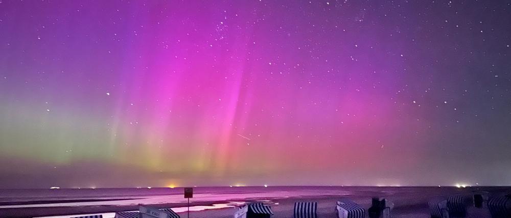 Diese Polarlichter waren im August über der Nordseeinsel Norderney zu sehen. (Archivbild)