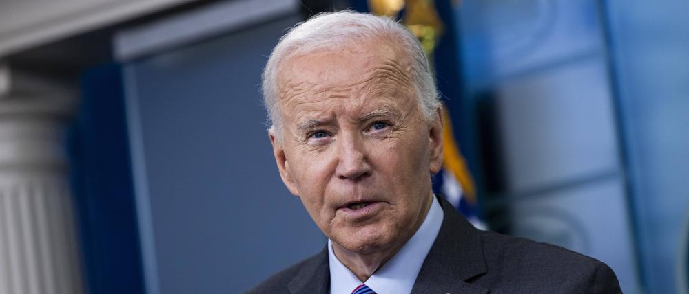 US-Präsident Biden Ende September bei einem Pressebriefing im Weißen Haus.
