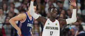 Zufrieden mit dem Team - Deutschlands Superstar Dennis Schröder.