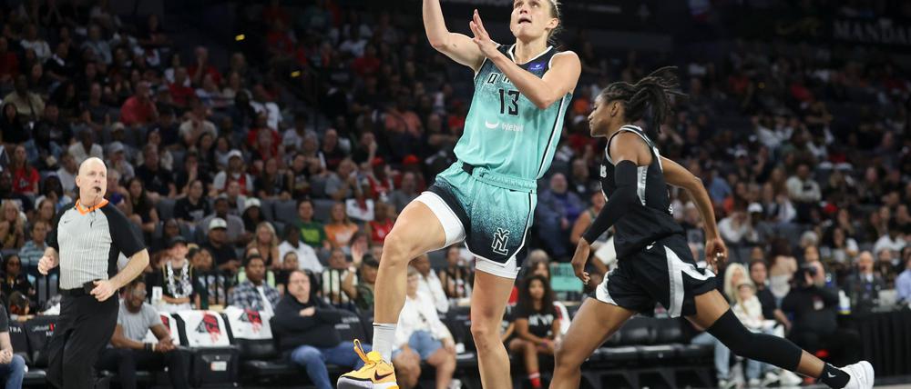 Hat die Chance auf den Titel in der WNBA - und mit ihrer Leistung großen Anteil daran: Leonie Fiebich von den New York Liberty.