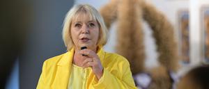 Ulrike Liedtke (SPD), Landtagspräsidentin von Brandenburg, spricht in der Kirche St. Jakobi bei einem Gottesdienst anlässlich des Brandenburger Landeserntedankfestes.