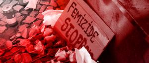 Blumen wurden für ein Opfer eines Femizids niedergelegt.