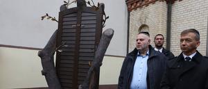 Jedes Jahr wird in Halle der Opfer des Terroranschlags gedacht, hier ein Bild von 2023.