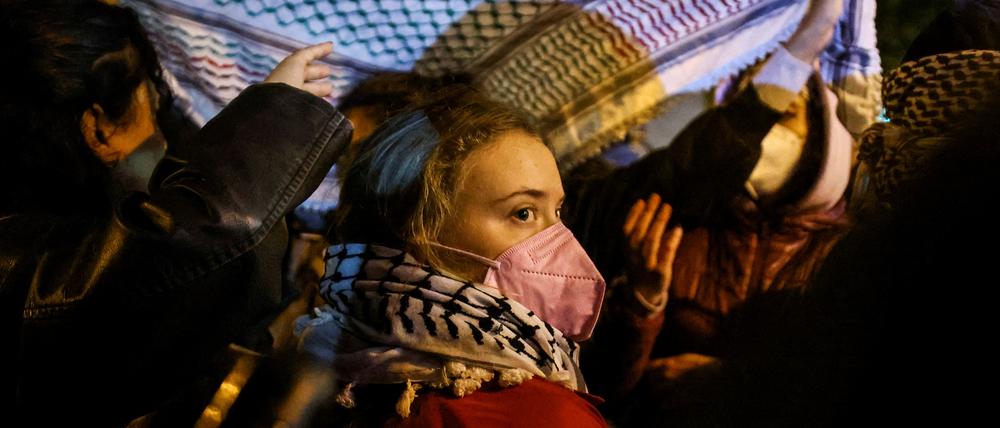 Greta Thunberg bei einer pro-palästinensischen Demo am 7. Oktober 2024.