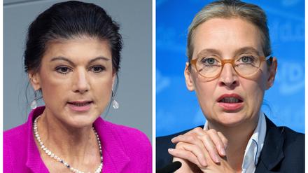 Sahra Wagenknecht, Parteivorsitzende des BSW und Alice Weidel, Bundesvorsitzende der AfD.