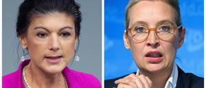 Sahra Wagenknecht, Parteivorsitzende des BSW und Alice Weidel, Bundesvorsitzende der AfD.