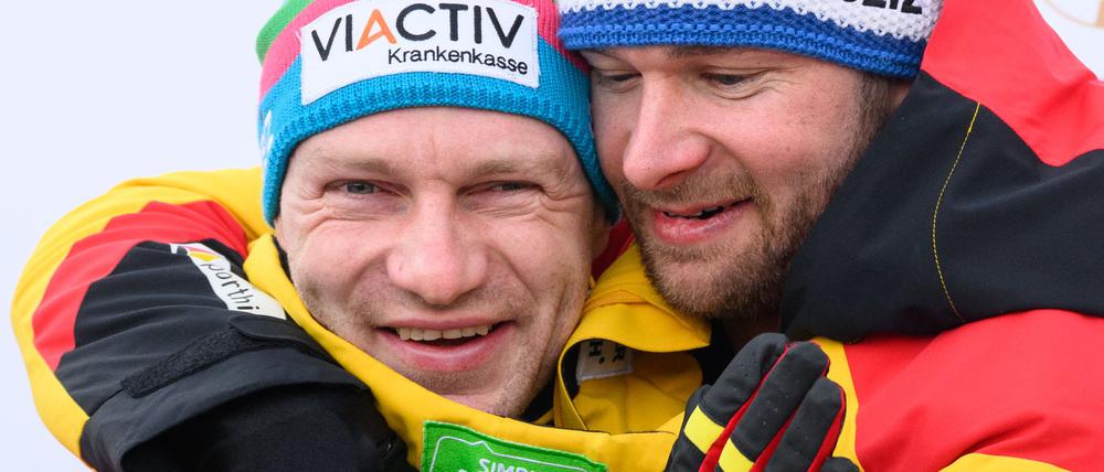 Zwischen Francesco Friedrich (links) und Johannes Lochner herrscht neuerdings Stunk.