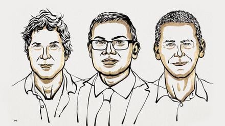 Von links nach rechts: David Baker, Demis Hassabis, John M. Jumper