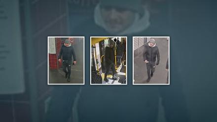 Ein Mann mit grauer Mütze ist auf den Fahndungsfotos der Polizei erkennbar.