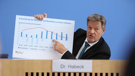 Berlin, Deutschland, 09.10.2024: Bundespressekonferenz: Vorstellung der Jahreswirtschaftsprognose der Bundesregierung: Bundesminister für Wirtschaft und Klimaschutz Robert Habeck 