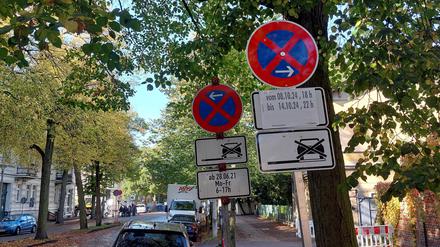Das Halteverbot in der Lennéstraße.