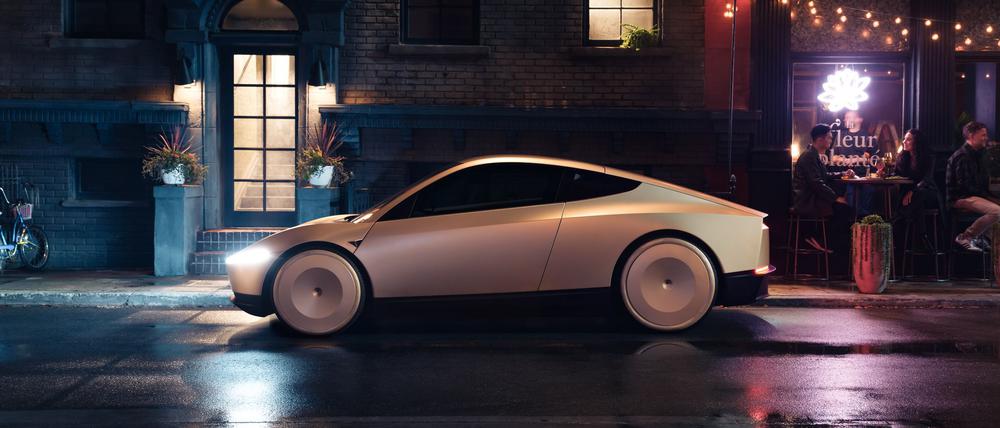Musk stellte das neue Robotaxi auf dem Gelände des Hollywood-Studios Warner Bros. in Los Angeles vor.
