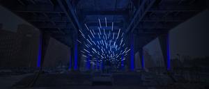 Zum „Festival of Lights“ leuchtet es auch an unerwarteten Orten. Im alten Stahlviadukt der Siemensbahn, zum Beispiel.