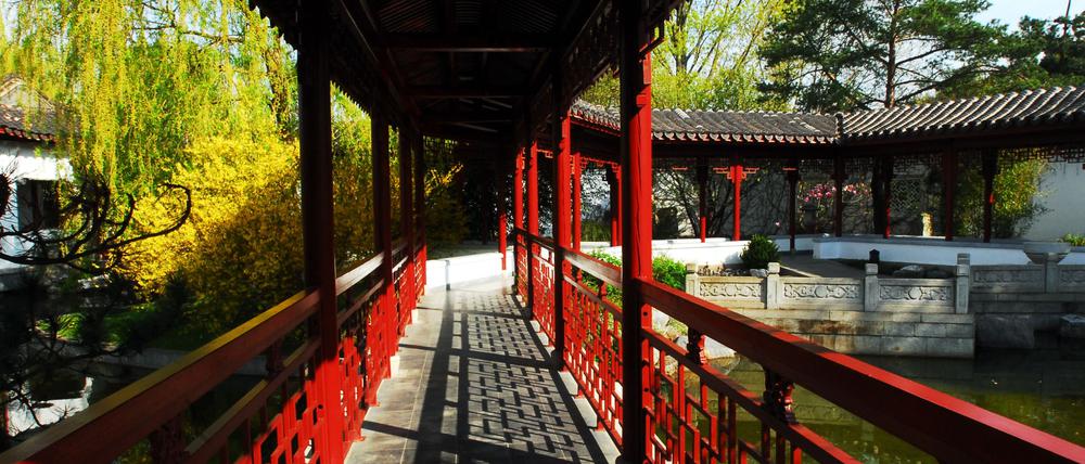 Ein Stück China in Berlin. Blick in die Gärten der Welt im Erholungspark Marzahn.