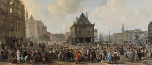Der Bau des Amsterdamer Rathauses am Dam im Jahr 1656, Gemälde von Johannes Lingelbach (ca. 1622 – 1674)