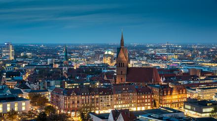 Ein Blick auf das nächtliche Hannover.