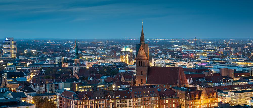 Ein Blick auf das nächtliche Hannover.