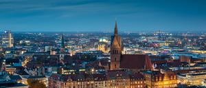 Ein Blick auf das nächtliche Hannover.